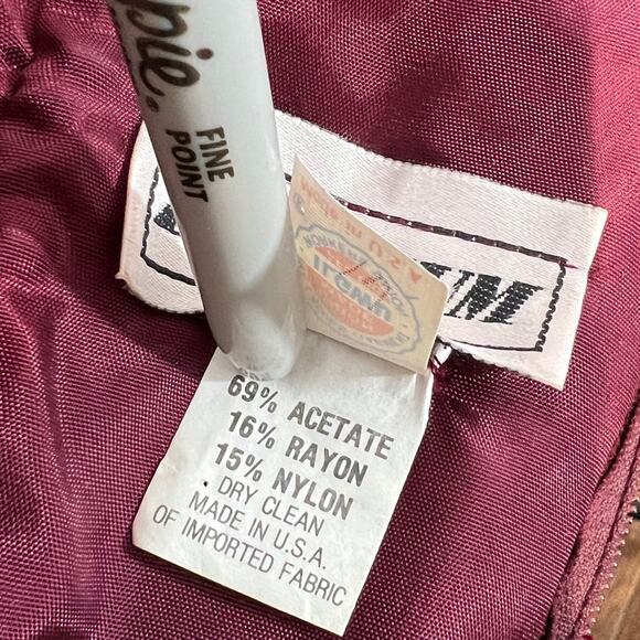 ZUM ZUM VINTAGE Deep Red Velvet Off Shoulder Cocktail Dress SZ 7/8 - Picture 7 of 12